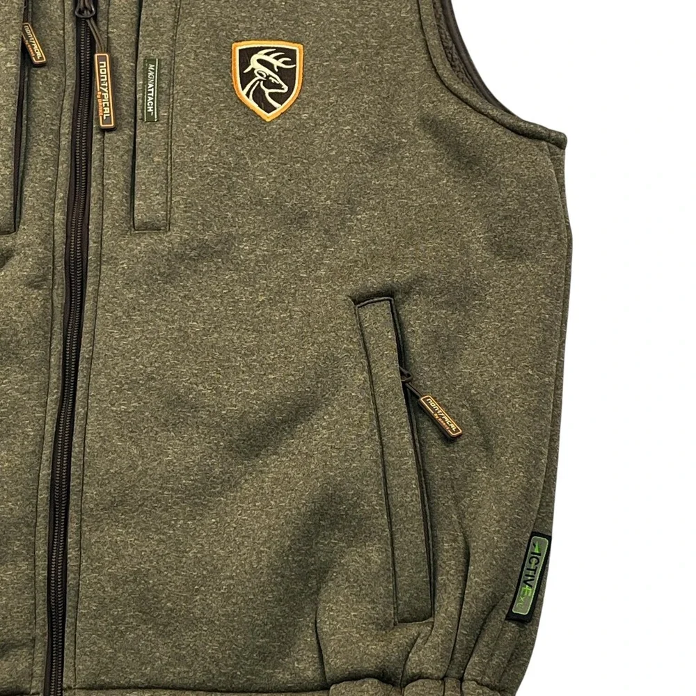 Nontypical Drake Fleece Vest Mens Medium Olive Full Zip‎ Sherpa Lined Outerwear